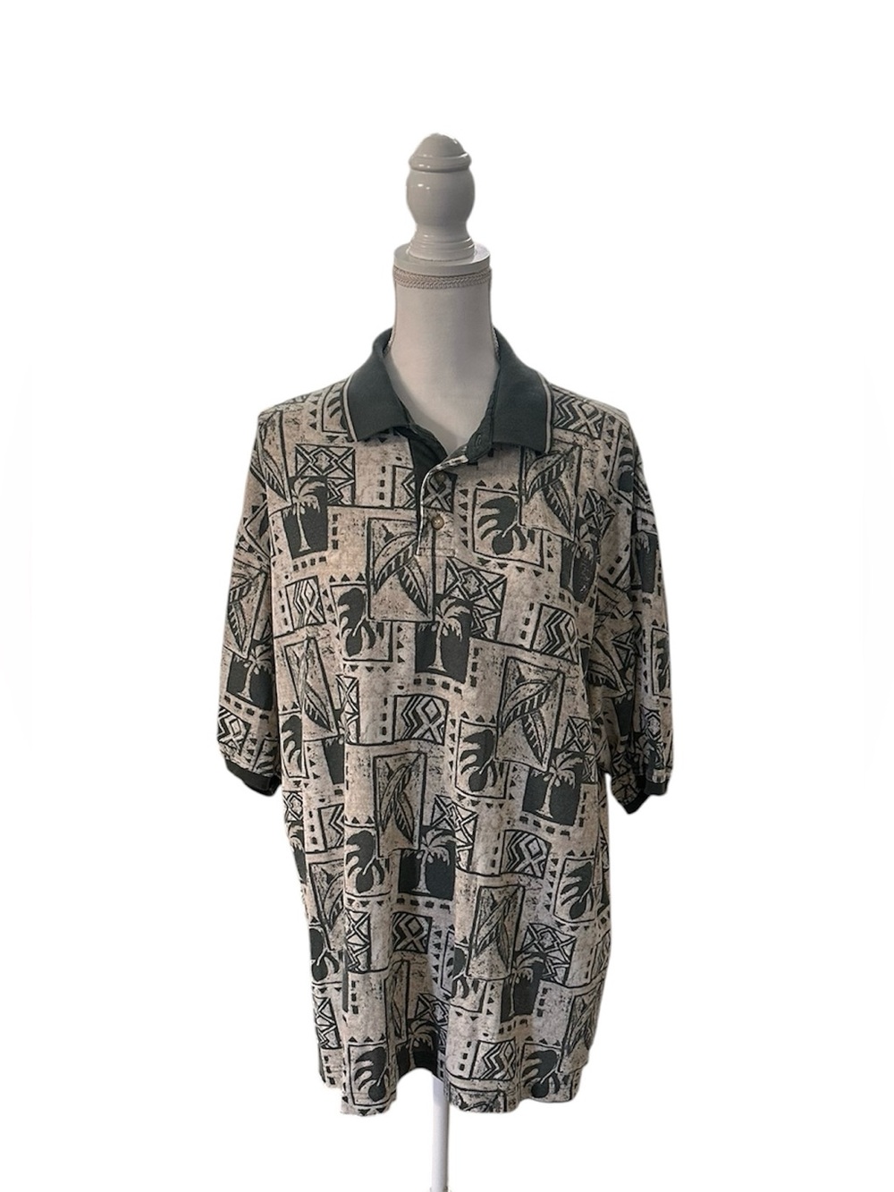 Vintage Bugle Boy Classic Printed Polo, XXL